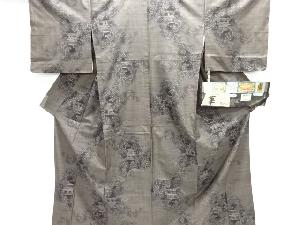 窪田織物製　寺院模様織り出し本場泥大島紬着物(7マルキ)